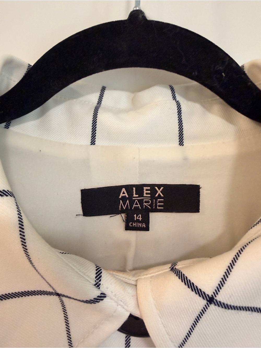 Alex Marie Cream Windowpane Trench Coat - Picture 5 of 6